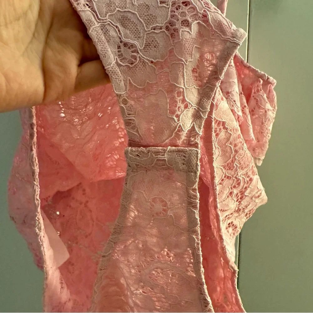 Loeffler randall pink lace bodysuit and skirt size L - Picture 5 of 10